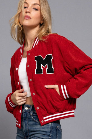 Corduroy Varsity Jacket in Ole Miss RedOuterwearChayse Clothing