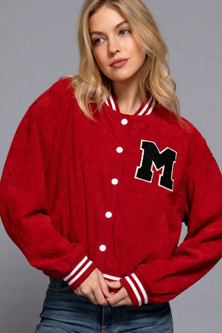 Corduroy Varsity Jacket in Ole Miss RedOuterwearChayse Clothing