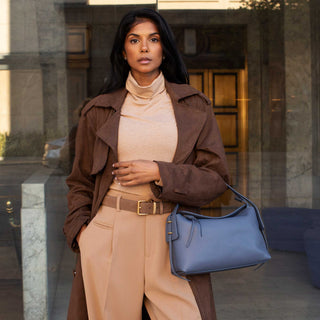 Emory Recycled Vegan Leather Top Handle Bag in Taupe