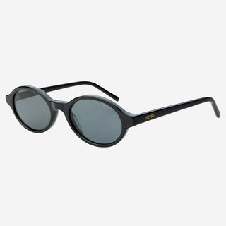 Zoe Acetate Round Women’s Sunglasses in Black