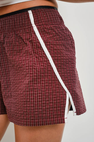 Roxy Micro Grid Nylon Shorts with Contrast Binding