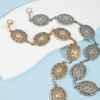 Ornate Filigree Oval Concho Chain Belt