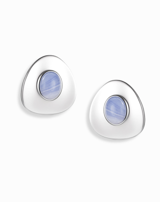 Hunter Statement Stud Earrings in Silver