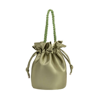Jeane Satin Top Handle Bag in Moss