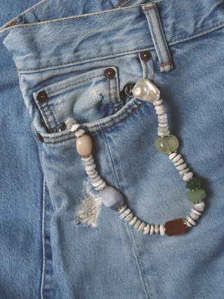 OSSA x CHAYSE Stacked Gemstone and Pearl Wristlet