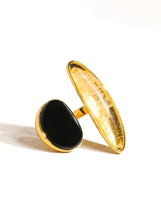 Elise Vintage Black Agate Statement Ring in 18K GoldAccessoriesChayse Clothing