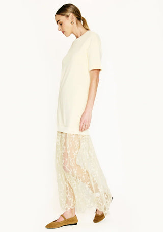 Esryn Mixed Media Dress in Light YellowDressLine + Dot