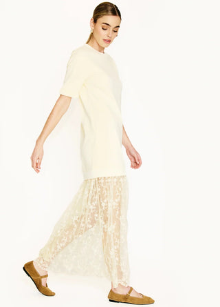 Esryn Mixed Media Dress in Light YellowDressLine + Dot