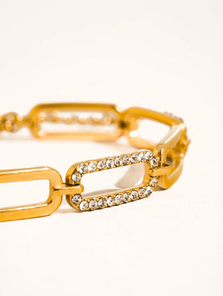 Evie 18K Gold Non - Tarnish Glam Rhinestone Chain BraceletAccessoriesChayse Clothing