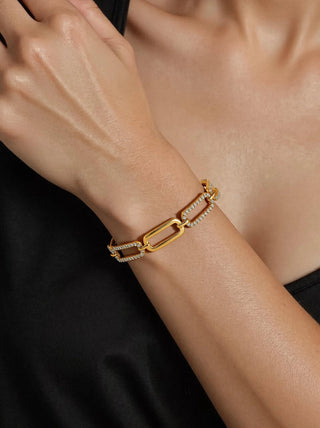 Evie 18K Gold Non - Tarnish Glam Rhinestone Chain BraceletAccessoriesChayse Clothing