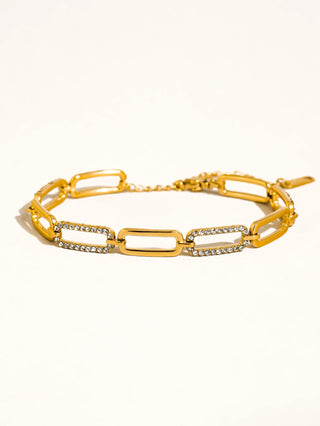 Evie 18K Gold Non - Tarnish Glam Rhinestone Chain BraceletAccessoriesChayse Clothing