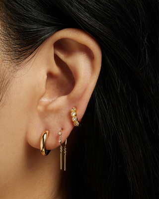 Mila Threader Huggie Earrings in Gold