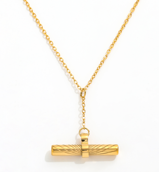 Lillith 18K Gold Steel Toggle Lariat Sunray Necklace