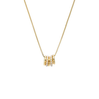 Pearl & Solid Roller Charm Necklace