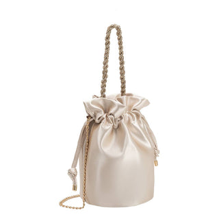 Jeane Satin Top Handle Bag in Champagne