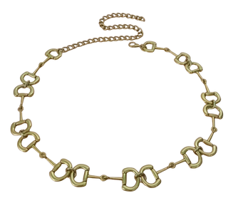 Gold chain belt on a white background