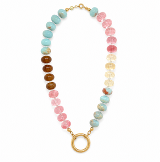 Gemstone & Glass Charm Collector Beaded Necklace