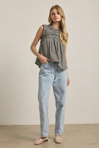 Hallie Gingham Ruffle Blouse