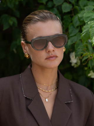Jetsetter Acetate Unisex Aviator Sunglasses in Green