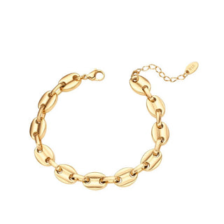 Puffy Mariner Link Bracelet in Gold
