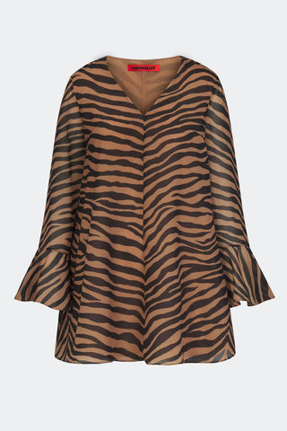 SIMON MILLER Marion Chiffon Mini Dress in Tiger Stripe