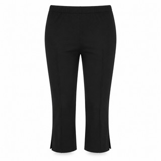 Side Slit Capri Pants in Black