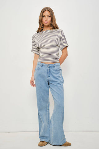 Sloane Striped One-Shoulder Knit Top