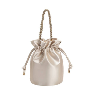 Jeane Satin Top Handle Bag in Champagne