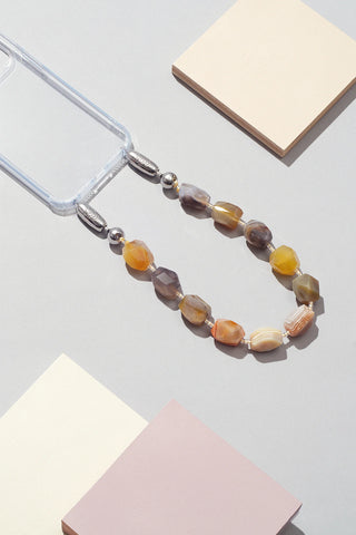 OSSA x CHAYSE Large Cut Gemstone Wristlet in Mixed Agate