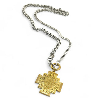 Gina Carmen Adele Mixed Metal Cross Pendant NecklaceAccessoriesGina Carmen