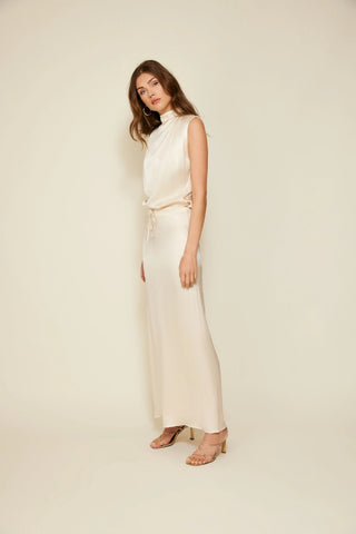 Glossy Drawstring Maxi SkirtClothingLine + Dot
