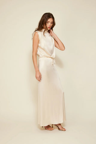 Glossy Drawstring Maxi SkirtClothingLine + Dot