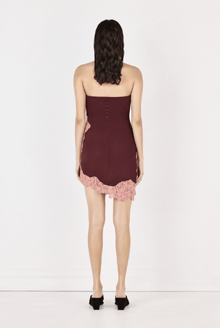 Hansen & Gretel Gracielou Mini Dress in Wine Two ToneDressHansen & Gretel