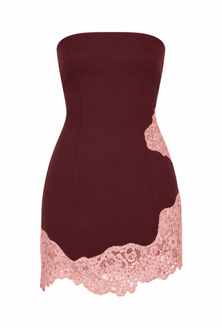 Hansen & Gretel Gracielou Mini Dress in Wine Two ToneDressHansen & Gretel
