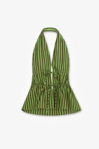 HEVRON Amira Top in Green StripeTopHEVRON