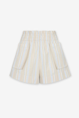 HEVRON Mira Short in Beige StripeBottomsHEVRON