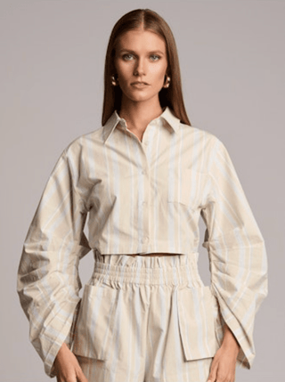 HEVRON Raquel Top in Beige StripeTopHEVRON