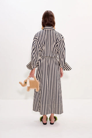 Inna Poplin Maxi Dress in Black and White StripeDressSIMONMILLER
