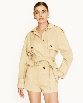 Kaelin Trench Style RomperRomperLine + Dot