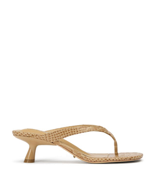 Krista Flip Flop Heel in Tan PythonShoesTony Bianco