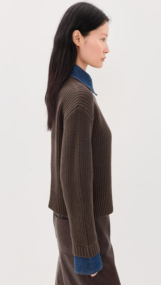 LE JEAN Harvey Sweater in BrownTopLE JEAN