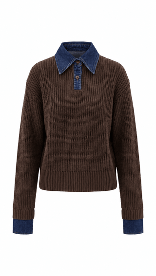LE JEAN Harvey Sweater in BrownTopLE JEAN