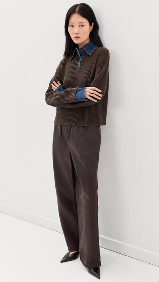 LE JEAN Harvey Sweater in BrownTopLE JEAN
