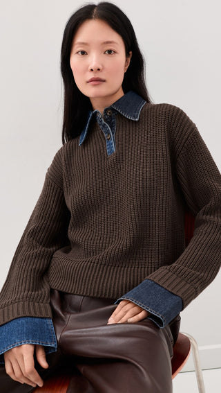 LE JEAN Harvey Sweater in BrownTopLE JEAN