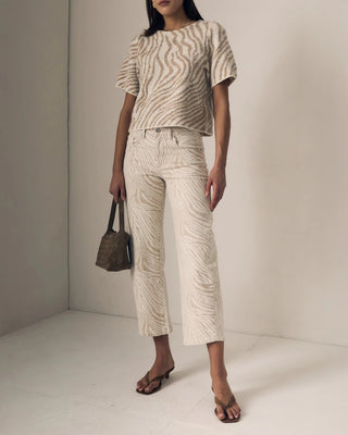 LE JEAN Nomad Ankle Mid Rise Jean in ZebraDenimLE JEAN