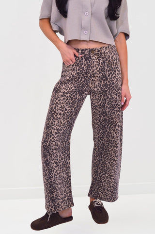 Leopard Print Barrel Jeans — High - Waisted Tapered FitClothingChayse Clothing