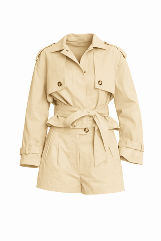 Line + Dot Kaelin Trench Style RomperRomperLine + Dot