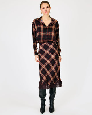 Line + Dot Kristopher Midi Skirt in BurgundyBottomsLine + Dot