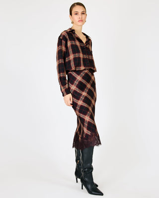 Line + Dot Kristopher Midi Skirt in BurgundyBottomsLine + Dot