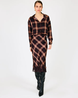 Line + Dot Kristopher Midi Skirt in BurgundyBottomsLine + Dot